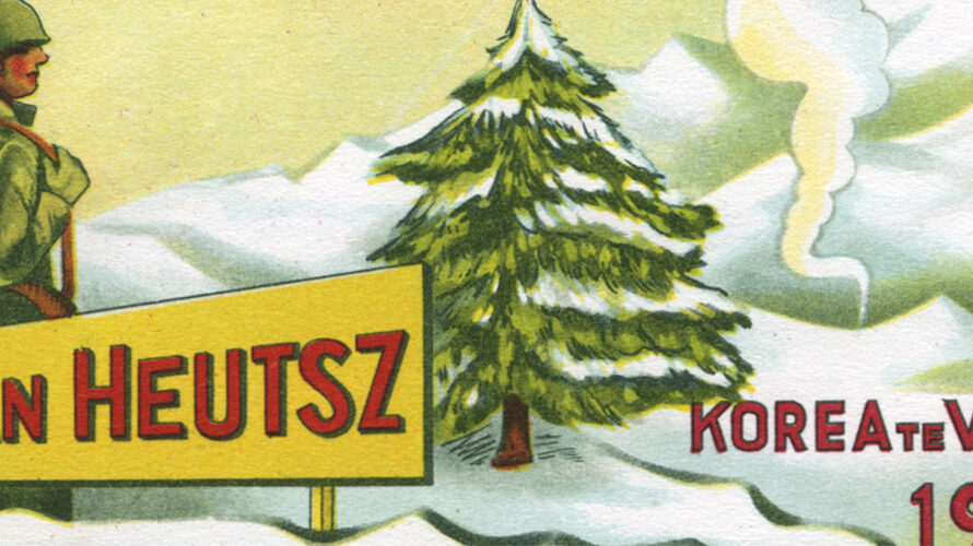 Korean war 1952 Christmas card of Dutch detachment