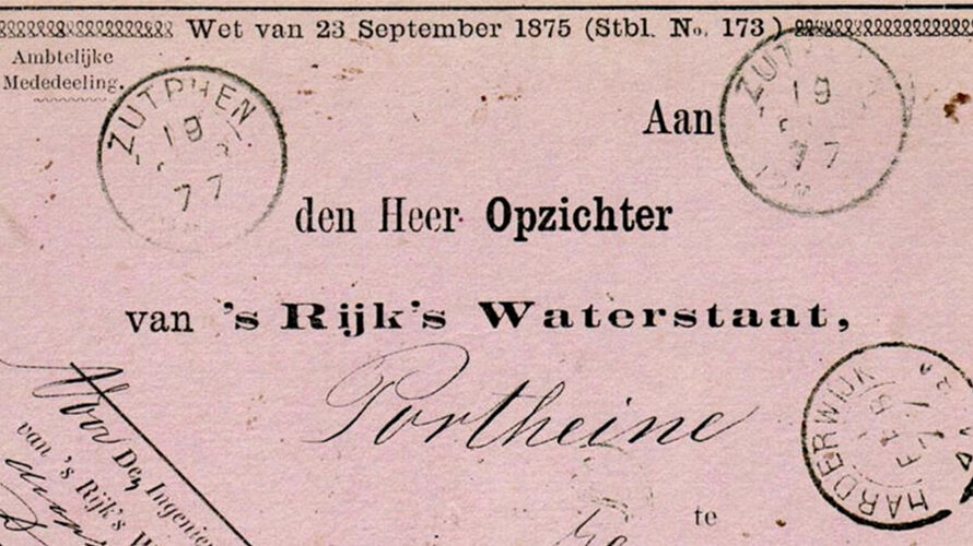 An 1877 Rijk’s Waterstaat Dienst Post Card