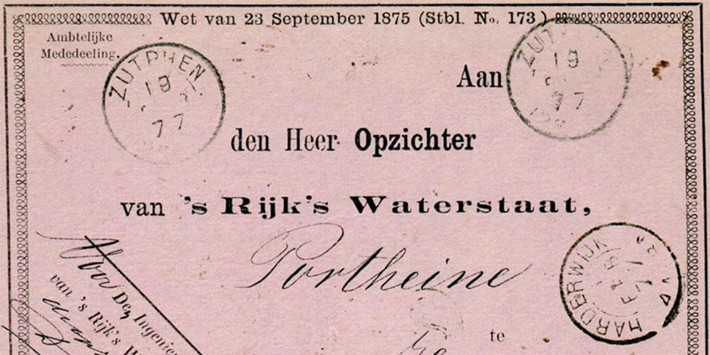 An 1877 Rijk’s Waterstaat Dienst Post Card