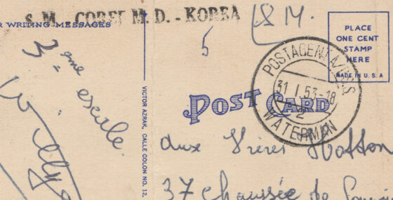 Military Mail from Belgian UN-troops during the Korean War