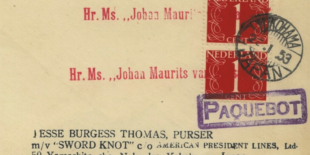 Paquebot mail from Dutch frigate during the Korean War