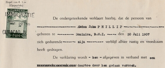 A Certificate of Conduct from Curaçao, 1949